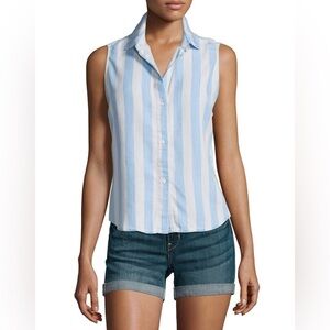 Rails Blue & White Striped Mila Button Down Sleeveless Top Women’s Small